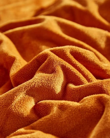 CLOTHKNOW Burnt Orange Velvet California King Comforter Sets Fluffy Bedding Comforter Sets Soft Terracotta Comforter with 2 x Pillow Cases