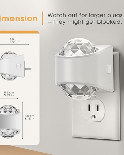 Briignite Night Light, Night Lights Plug into Wall, LED Projector Night Light, Soft White, Dimmable Brightness Dusk to Dawn Nightlight for Kids, Nursery, Bathroom, Home Decor, Gaming Room, 2 Pack