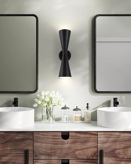 Wall Sconce Bathroom Sconces Lighting, 15 inch Black Modern Sconces Up Down Lights Wall Decor Indoor Wall Light Fixtures for Living Room Hallway Staircase Bedroom Hardwired