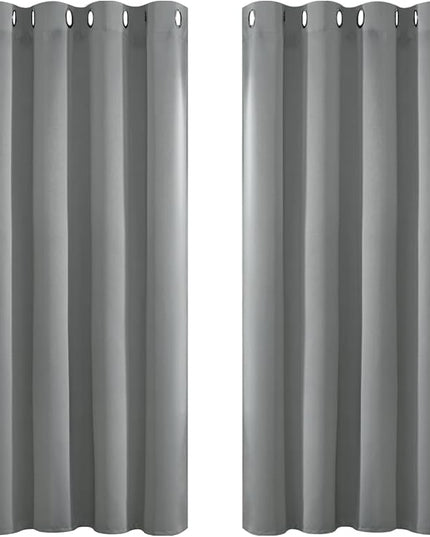 Yakamok Dove Grey Room Darking for Livingroom Dining Room Darkening Thermal Insulated Bay Window Hotel Modern Elegant Black Out Sunblock Curtins/Bedroom, 52 x 45 Inches, 2 Panel Sets