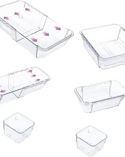 Expandable Drawer Management Systems With Adjustable ABS Materials Storage Tray For Home Organization Expandable Storage Tray