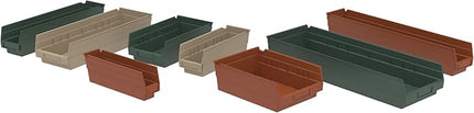 Akro-Mils 30150 12-Inch by 8-Inch by 4-Inch Plastic Nesting Shelf Bin Box, Sandstone, Case of 12