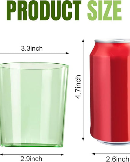 Liacere Plastic Drinking Glasses (Set of 12) 14 oz Green Reusable Plastic Glasses Colors，Kitchen Water Glasses Cup, Bar Tumbler Glassware Set for Beer, Juice, Cocktail, Whiskey, Milk