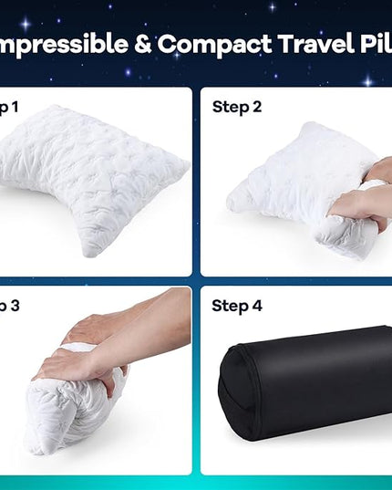 Cooling Side Sleeper Pillow for Neck and Shoulder Pain, Luxury Shredded Memory Foam Curved Bed Pillows for Sleeping Set of 1- Adjustable Travel Pillow Size- Washable Cover Crescent White