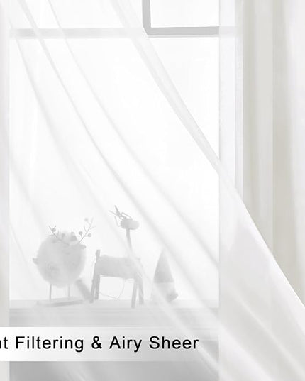 Hiasan Ivory Blackout Curtains with Sheer Overlay, Grommet Thermal Insulated Mix & Match Double Layer Window Curtains for Girls Bedroom, Living Room, 2 Panels Sewn with Tiebacks, 52W X 63L
