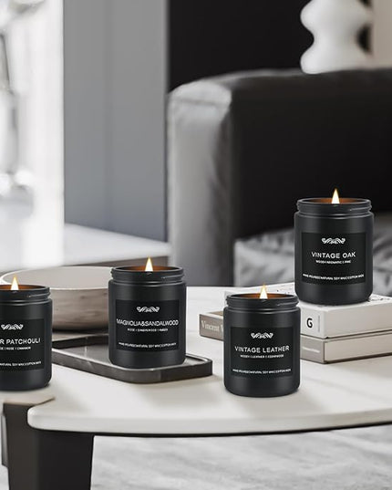 6 Pack Candles for Home Scented Aromatherapy Candles Gifts Set for Mens, Men Candle Set, 42 oz 300 Hour Long Lasting Candles Gifts for Men Birthday, Christmas