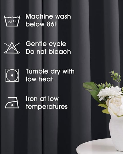 HOMEIDEAS Grey Blackout Curtains 42 X 84 Inch Long Set of 2 Panels Room Darkening Bedroom Curtains, Thermal Grommet Light Blocking Window Curtains for Living Room
