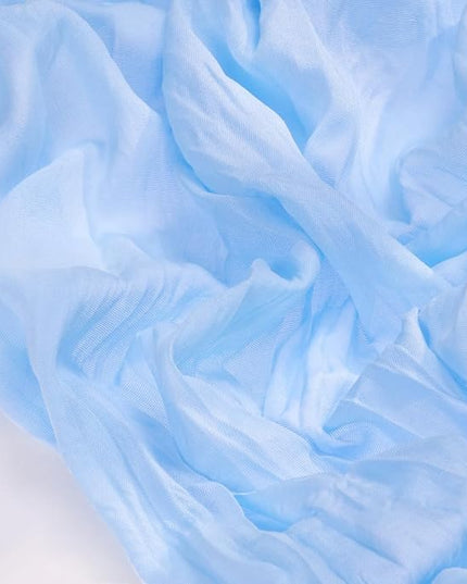 Socomi 3pcs Blue Christmas Cheesecloth Table Runner Boho Rustic Gauze 120 inch 10FT Cheese Cloth Runner for Wedding Party Baby Shower Birthday Home Decor Holiday Decorations