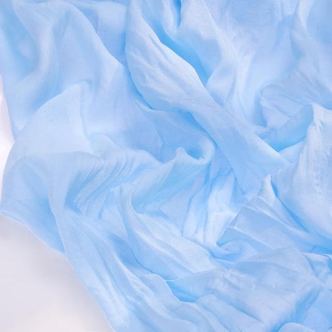Socomi Blue Christmas Cheesecloth Table Runner Light Blue Boho Rustic Gauze 120 inch 10FT Cheese Cloth Runner for Wedding Party Baby Shower Birthday Home Decor Holiday Decorations