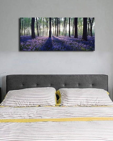 yearainn Forest Lavender Canvas Wall Art Large Green Trees Scenery Picture Prints Modern Purple Nature Canvas Artwork for Home Office Wall Decor 29" x 58"