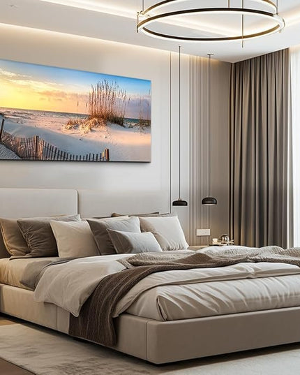Canvas Wall Art for living room seaview sand dunes Seagrass landscapes bathroom Wall Decor Ready to Hang Home Decorations bedroom kitchen inspirational Canvas prints posters painting mural Artwork