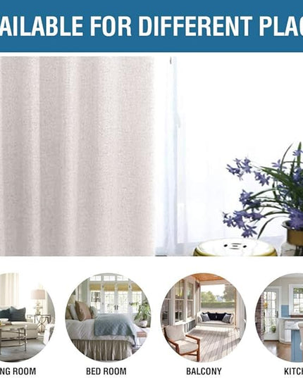 H.VERSAILTEX 100% Blackout Curtains for Bedroom 108 Inches Long Grommet Linen Face Full Light Blocking Curtain Drapes for Living Room Thermal Insulated Linen Look Curtains 2 Panels Set, Ivory