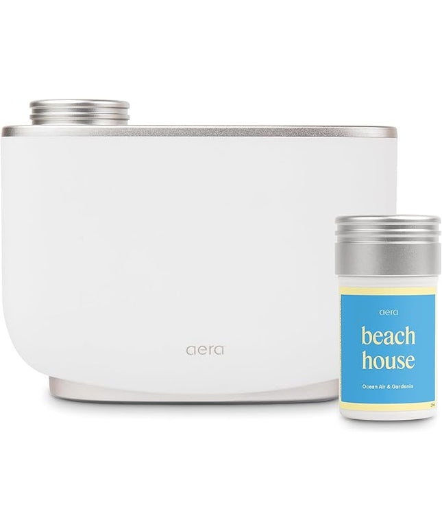 Aera Essential Oil Fragrance Diffuser + Beach House Scent Bundle for Large Rooms (500–1000 Sq Ft), Alexa Compatible + App Controlled Aromatherapy Waterless Diffuser – Hypoallergenic, Family & Pet Safe