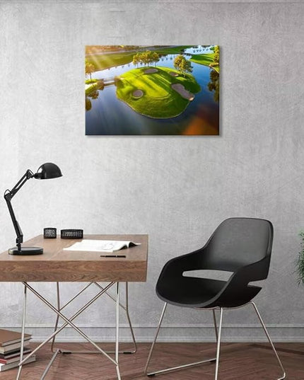 Island Golg Hole in Arizona Wall Art for Living Room Bedroom Bathroom Home Decoraitons Golf Course Picture Poster Framed Artwork Canvas Prints Ready to Hang(28''H x 44''W)