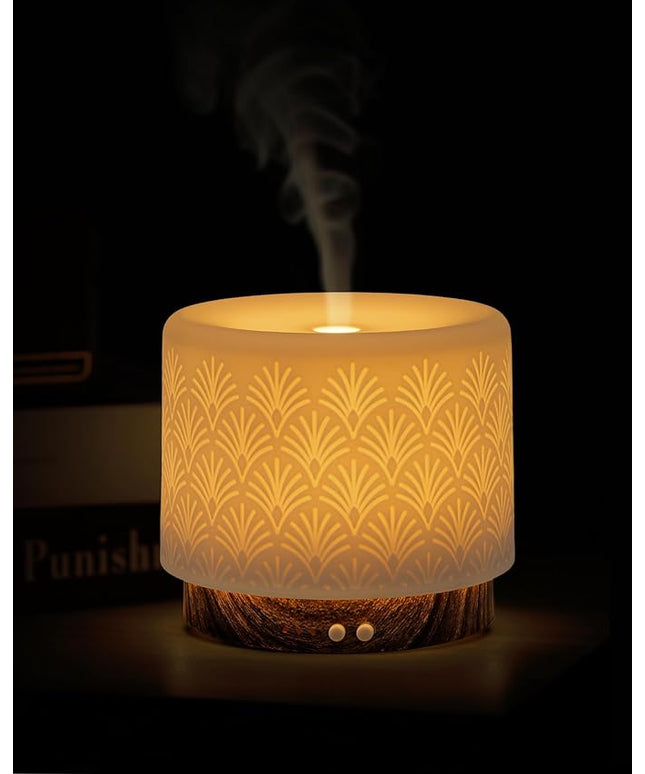 Essential Oil Diffuser, 280ml Aromatherapy Diffuser Ultrasonic Cool Mist Diffuser with Auto Shut-Off,Ceramic Diffuser for Home Office SPA Yoga