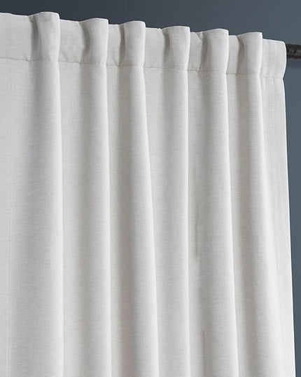 HPD Half Price Drapes Bellino Room Darkening Curtains 63 Inches Long Curtains for Bedroom & Living Room (1 Panel), 50W x 63L, Chalk Off White
