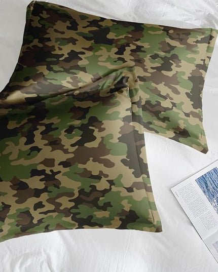 Comforter Set Twin Size, Military Hunting Camouflage 5 Pcs Bedding for Kids and Adults, Brown Green Camo Bed Sheet Sets with Fitted Sheet Pillowcase & Sham