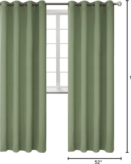 BGment Room Darkening Curtains 120 Inches Long - Grommet Thermal Insulated Drapes Window Treatment Curtains for Bedroom, 2 Panels, 52 x 120 Inch, Grass Green