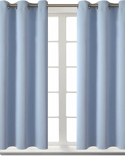 BGment Blackout Curtains for Bedroom - Grommet Thermal Insulated Room Darkening Curtains for Living Room, Set of 2 Panels (38 x 54 Inch, Spa Blue)