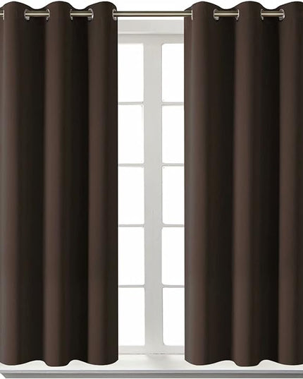 BGment Blackout Curtains for Living Room - Grommet Thermal Insulated Room Darkening Curtains for Bedroom, Set of 2 Panels (38 x 45 Inch, Brown)