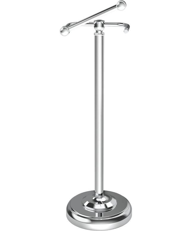 Toilet Paper Holder Stand, Polished Chrome Toilet Paper Holder Free Standing, Post Pivoting Design & Stable Weighted Base SUS304 Stainless Steel for Bathroom(Mega Roll)