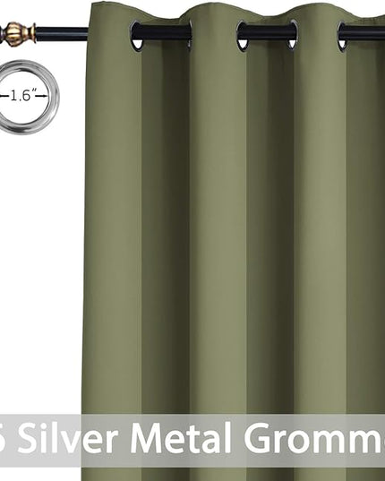 Yakamok Extra Wide Blackout Curtain for Sliding Glass Door, Grommet Thermal Insulated Room Divider Curtain 100W x 84L inch, Room Darkening Patio Curtain,8.3ft Wide x 7ft Tall, 1 Panel,Sage