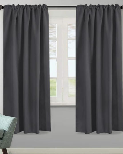 H.VERSAILTEX Blackout Curtains Thermal Insulated Window Treatment Panels Room Darkening Blackout Drapes for Living Room Back Tab/Rod Pocket Bedroom Draperies, 52 x 72 Inch, Charcoal Gray, 2 Panels