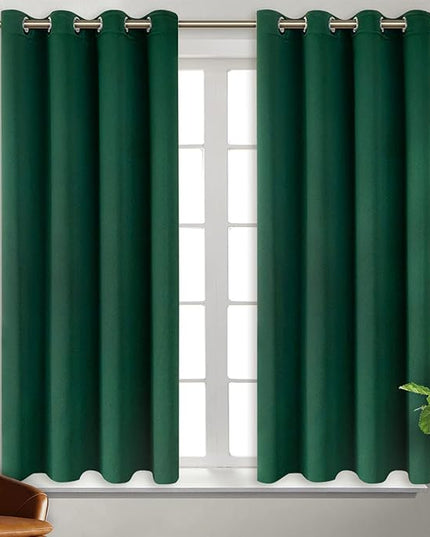 BGment Green Blackout Curtains 54 Inch Length 2 Panels Set, Grommet Thermal Insulated Room Darkening Curtains for Bedroom, Each 46 x 54 Inch
