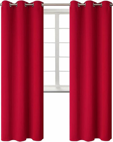 BGment Room Darkening Curtains 72 Inches Long - Grommet Thermal Insulated Drapes Window Treatment Curtains for Bedroom, 2 Panels, 42 x 72 Inch, Red