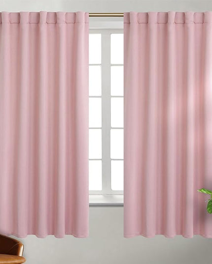 BGment Rod Pocket and Back Tab Curtains for Bedroom - Thermal Insulated Room Darkening Curtains for Living Room, 2 Window Curtain Panels (42 x 63 Inch, Baby Pink)