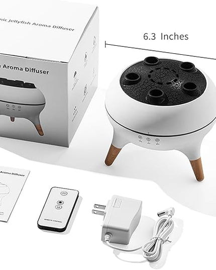 Mushroom Cloud Humidifier, Aromatherapy Essential Oil Diffuser with Sound-Activated Mode, 7-Smoke Modes Jelly Fog & Color LED, Large Water Tank with Auto-Shutoff, for Home Bedroom Office Yoga Studio