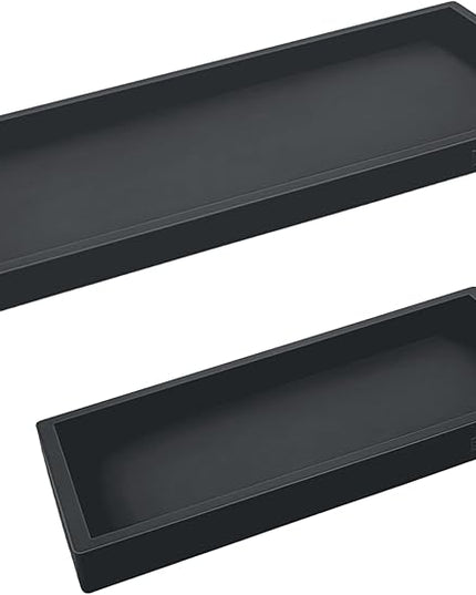 Countertop and Vanity Tray - 2 PC (11” and 7”) Shatterproof Silicone Kitchen and Bathroom Trays for Counter, Kitchen Soap Dispenser Tray, Vanity Trays for Bathroom, Perfume Key Tray