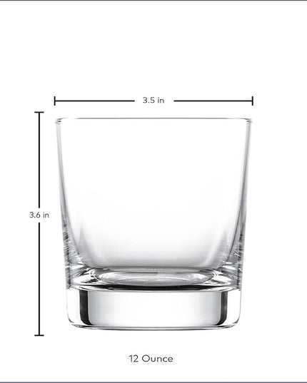 SCHOTT ZWIESEL Basic Bar Whiskey Glass (Set of 6), Tumbler for Whiskey, Dishwasher-Safe Tritan Crystal Glasses, Made in Germany (12 Ounce)