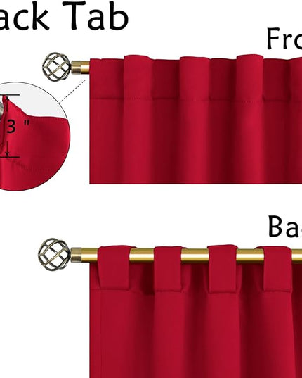 BGment Blackout Curtains for Bedroom - 84 Inch Rod Pocket and Back Tab Thermal Insulated Room Darkening Curtains for Living Room, 2 Curtain Panels (42 x 84 Inch, Red)