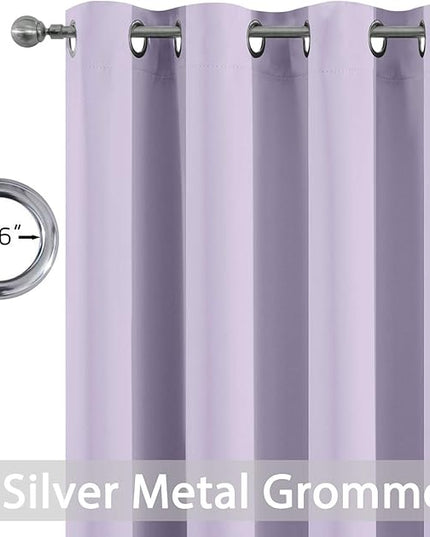 Yakamok Lilac Room Darkening Thermal Insulated with Grommet Blackout Curtains for Bedroom, 52Wx108L inch,2 Panels