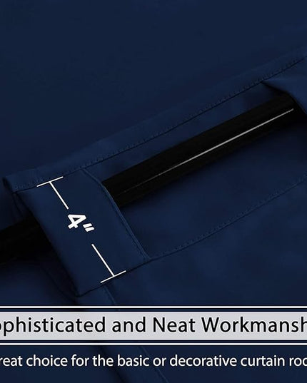 H.VERSAILTEX Blackout Curtains Thermal Insulated Window Treatment Panels Room Darkening Blackout Drapes for Living Room Back Tab/Rod Pocket Bedroom Draperies, 52 x 72 Inch, Navy Blue, 2 Panels