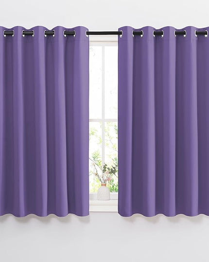 NICETOWN Blackout Curtains for Girls Room - Thermal Insulated Solid Grommet Room Darkening Panels/Drapes for Girl's Bedroom (Lilac Purple, 1 Pair, 66 by 54-Inch)