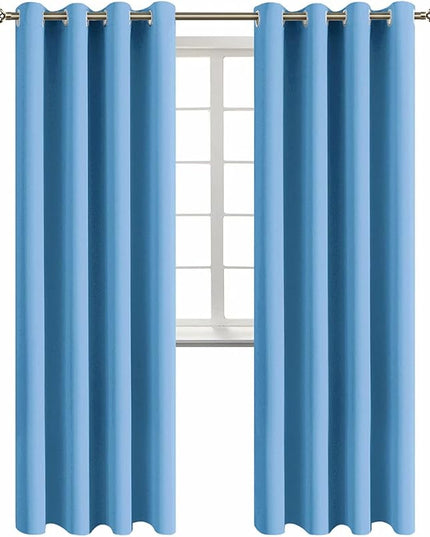 BGment Room Darkening Curtains 84 Inches Long - Grommet Thermal Insulated Drapes Window Treatment Curtains for Bedroom, 2 Panels, 52 x 84 Inch, Sky Blue