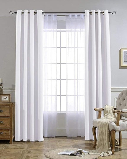 NICETOWN Pure White Curtains 2 Panels 84 inches Long for Bedroom, 50% Light Blocking Grommet Window Treatment for Living Room, W52 x L84
