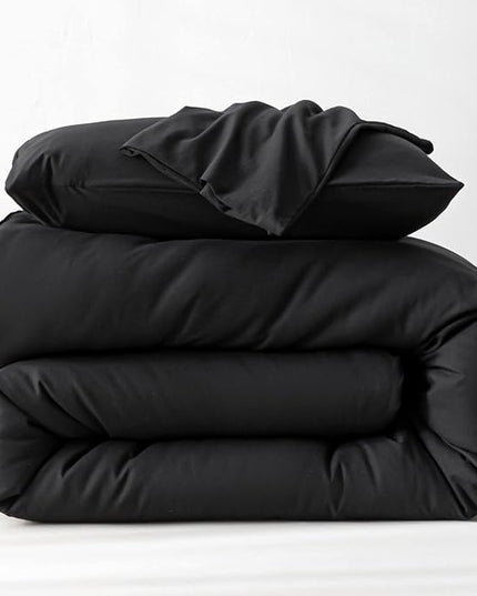 ROSGONIA Oversized King Comforter Black, 3pcs(1 Boho Comforter & 2 Pillowcases) Soft Lightweight Oversized King Size Comforter Sets All Season Bedding
