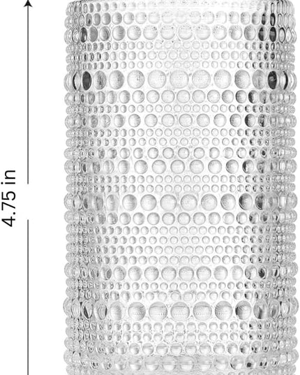 LEMONSODA Vintage Clear Hobnail Drinking Glasses (Highball 15oz, Set of 32) [2225]