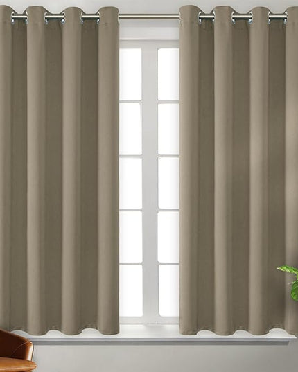 BGment Room Darkening Curtains 54 Inches Long - Grommet Thermal Insulated Drapes Window Treatment Curtains for Bedroom, 2 Panels, 52 x 54 Inch, Cocoa