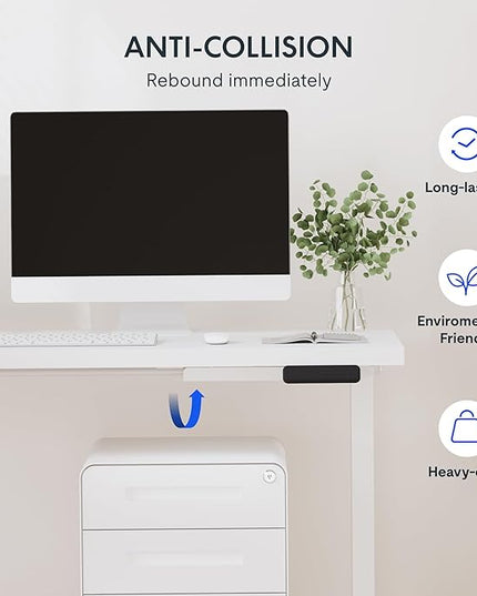 FLEXISPOT L Shaped Standing Desk, 63 x 55 Inch Electric Height Adjustable Corner Desk, Sit Stand Computer Workstation, Preset Controller, Home Office, White Frame with White Top, White Drawer