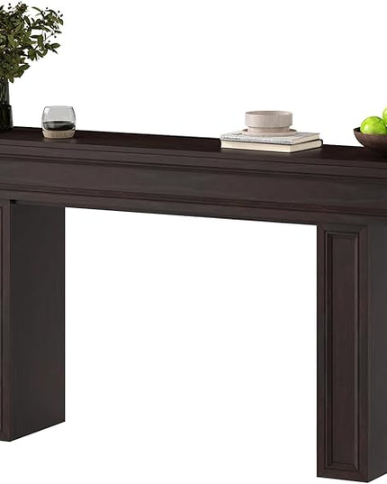 Rresyet 63 Inch Long Console Table, Sofa Table Behind Sofa, Wooden Entryway Table, Farmhouse Entryway Table for Entry, Hallway, Living Room (Cherry)