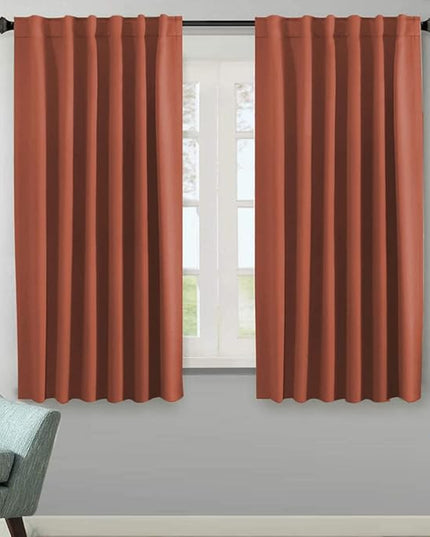 H.VERSAILTEX Blackout Curtains Thermal Insulated Window Treatment Panels Room Darkening Blackout Drapes for Living Room Back Tab/Rod Pocket Bedroom Draperies, 52 x 63 Inch, Orange, 2 Panels