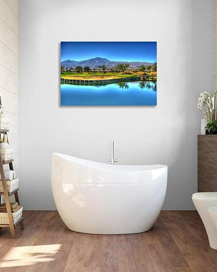 Augusta National Golf Course Wall Art for Living Room Bedroom Bathroom Home Decorations USA Georgia Golf Course Picture Poster Framed Artwork Canvas Prints Ready to Hang(24''H x 36''W)