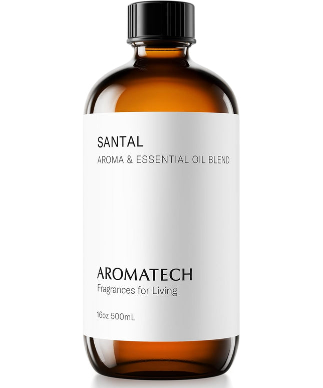 AromaTech Santal Aroma Essential Oil Blend: Luxury Hotel Inspired Aromatherapy with Amber, Vanilla, Cedar & Sandalwood for Ultrasonic Diffusers & Nebulizers - 16 fl oz, 500 ml