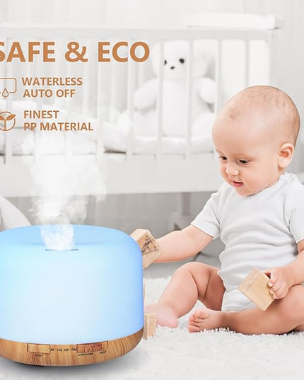 SACATR Essential Oil Diffusers for Home with 36 Oil Diffuser Sets, 500ml Aroma Diffuser for Essential Oils Large Room, Ultrasonic Cool Mist Diffuser Auto Shut-Off 4 Timers 15 Colors (36x5mL)