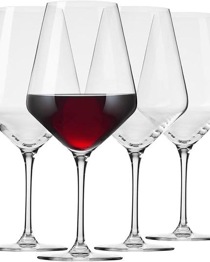 Krosno Crystal Red Wine Glasses | Set of 4 | 24.7 oz | Avant-garde Collection | Ideal for Home, Restaurant and Party | Dishwasher Safe | Lead-Free Crystal Glass