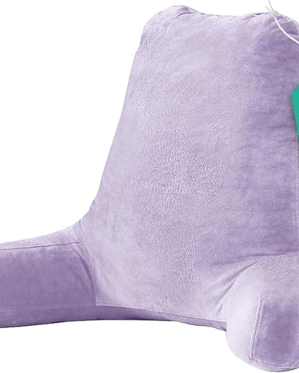 Sasttie 25-inch Reading Pillows for Sitting in Bed Adult, Jumbo Velvet Back Pillow Bed Sitting Up, XL High Back-Rest Support Cushion for Sit Up on Couch & Floor, Oeko-Tex Certified, Lavender